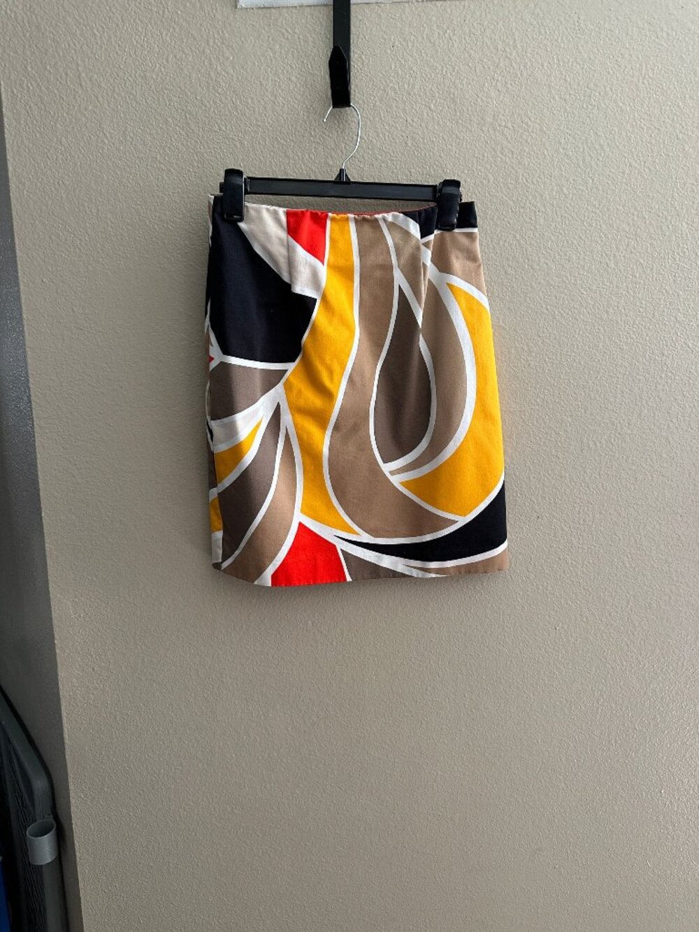 Worthington Petite Womens Multicolor Abstract Print Skirt 6P Cotton Back Zip